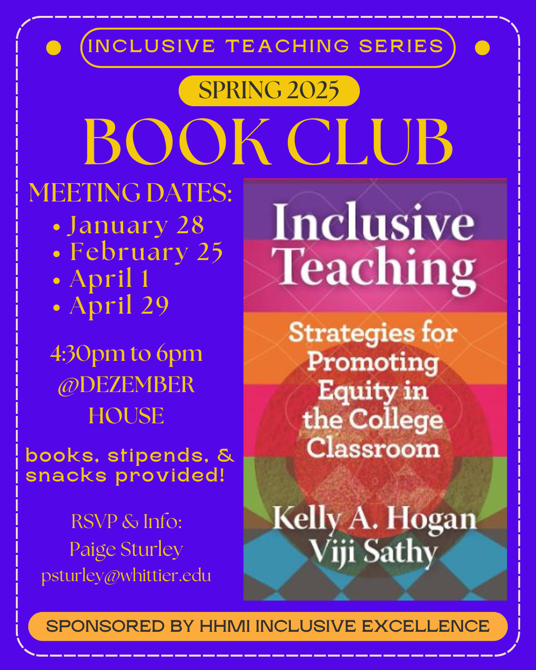 Inclusive Teaching Book Club announcement.