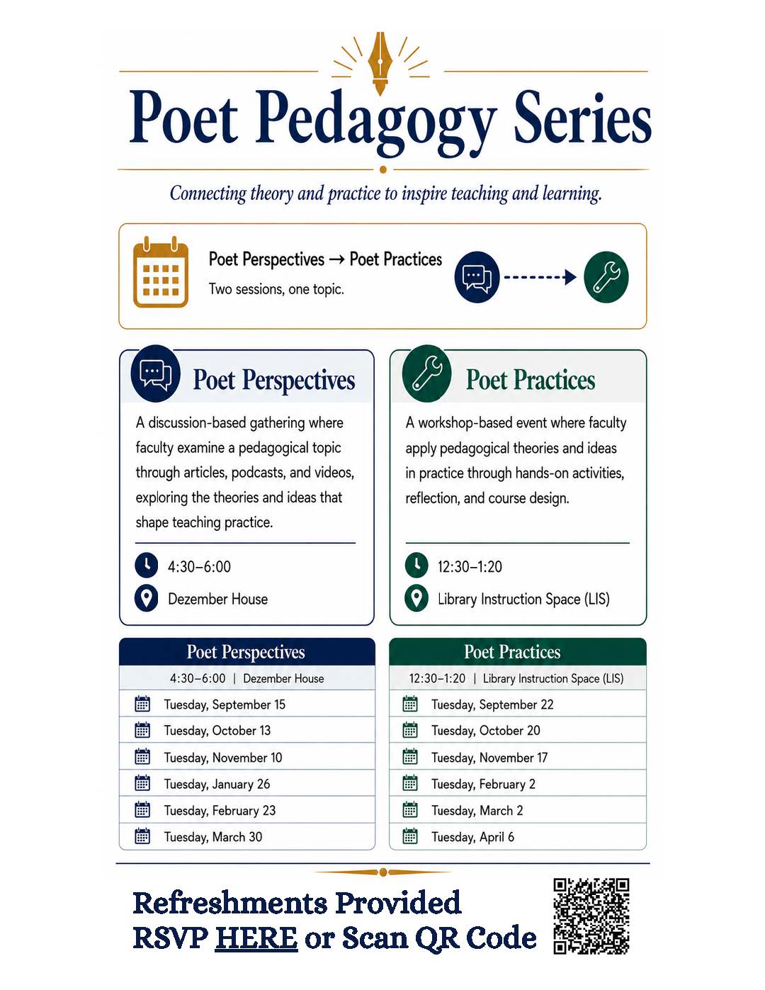 flyer for Poet Pedagogy series.